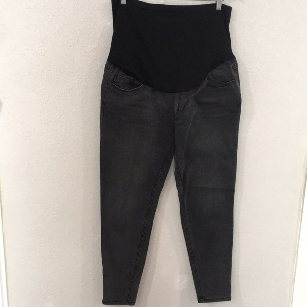 Time and Tru Womens Charcoal Skinny Maternity Jeans Stretch Lg 12/14